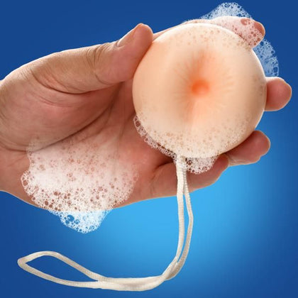 Introducing the Laughter Inc. Naughty Butt Plug Soap on a Rope | Cheeky Cleanse for Bath or Shower | Model X123 | Unisex | Booty Hole Delight | Peach