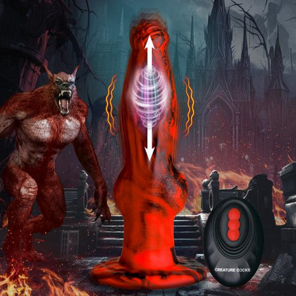 Introducing the exclusive 🌟 Hell Wolf Thrusting And Vibrating Silicone Dildo Model HX-500 for All Genders - Anal and Vaginal Pleasure - Black 🌟