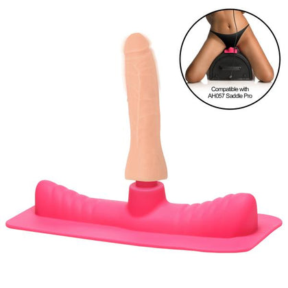 Adam & Eve Saddle Adapter With Dildo Attachment for AH057 Saddle Pro | Unisex Dual Pleasure Silicone Sex Toy in Pink