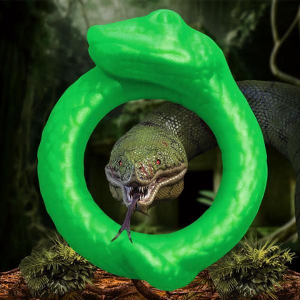 Introducing the Xsensual Serpentine Silicone Cock Ring Model 123 for Men - Green Fantasy S-ex Toy