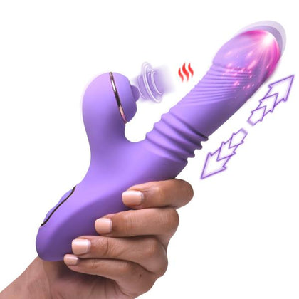 Introducing the Luxury Pleasure Store: Pro-thrust Max 14x Silicone Rabbit Vibrator | Model: Thrusting And Pulsing | For Women | Dual Stimulation | Deep Blue
