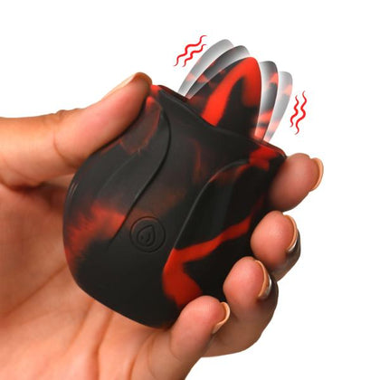 Introducing the Black Kiss Rimming Rose Silicone Tongue Licking Sex Toy - Model Name: BR-3000, Designed for Women, Ideal for Nipple Stimulation, Clitoral Teasing, and Rimming, in Sensuous Red and Black