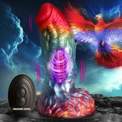 🌈 Introducing Phoenix Bliss Vibrating Silicone Dildo Model 9001 Rainbow - Unisex G-Spot and Prostate Stimulator 🌈