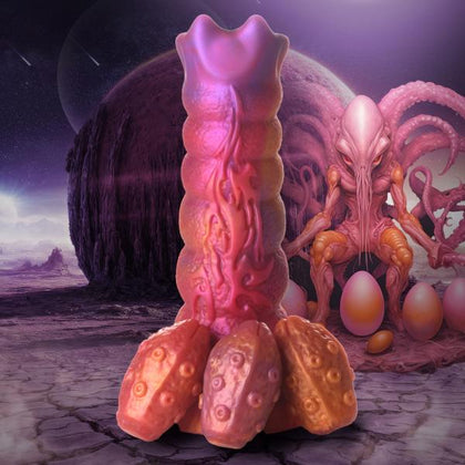 Nymphoid Ovipositor Silicone Dildo by Alien Erotics - Tentacle Monster Model NT-01 - Unisex Alien Fantasy Toy - Sunset Colour