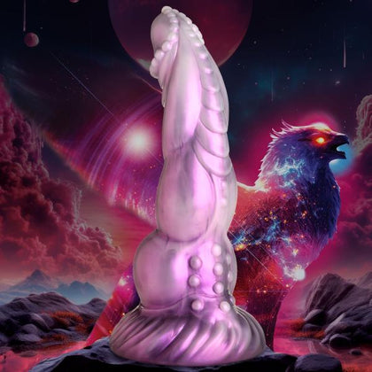 🌌 Introducing Celestial Cock Silicone Dildo by FantasyLove: Pearlescent Pink and White, Model: CDS-2021, Unisex Pleasure Device for Intense Sensations! 🦄 - Adult Naughty Store