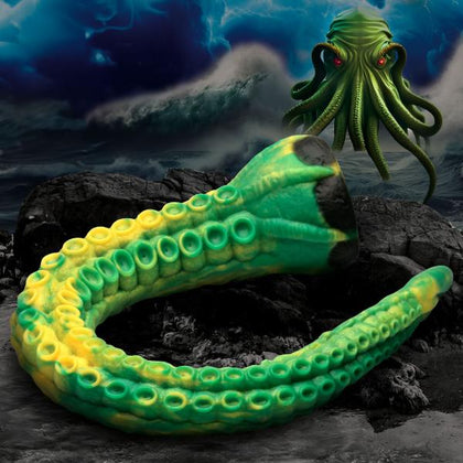 🚀 Introducing the Titan Tentacle Extra Long Silicone Dildo | Mythical Pleasures Model TT-001 | Unisex Intimate Fantasy Toy for Deep Exploration | Green & Yellow 🌟