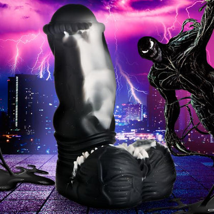 🔞 Dark Desire Silicone Dildo: Venom S1X Alien Pleaser - Black & White