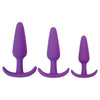 Curve Toys Rump Rockers 3 Piece Silicone Anal Plug Set - Model RR-3PAP - Unisex - Pleasure for the Backdoor - Purple - Adult Naughty Store