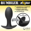 Curve Toys Rooster Rumbler Vibrating Silicone Butt Plug - Medium (Model No. CR-VRBP-MED) - Unisex Anal Pleasure - Black - Adult Naughty Store