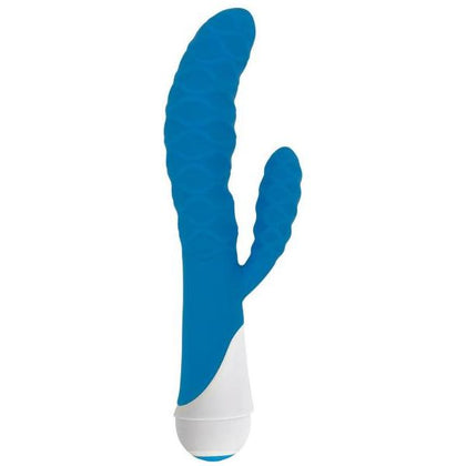 Ivy 20x Wavy Silicone Rabbit Vibe- Blue - Adult Naughty Store