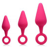 Silky Pleasures Rump Ringers 3 Piece Silicone Anal Plug Set - Model 3X69 - Unisex - Backdoor Stimulation - Magenta - Adult Naughty Store