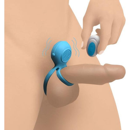 Curve Toys Love Loops 10x Silicone Cock Ring With Remote - Blue (Model LL10CR-BL)