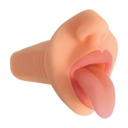 Curve Toys Mistress Courtney Vibrating Mouth Stroker - Model MC-001 - Male Masturbation Sleeve for Oral Stimulation - Flesh - Adult Naughty Store