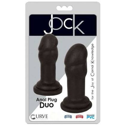 Curve Toys Jock Anal Plug Duo Black - Model JP-001 - For Men and Women - Intense Pleasure - Black