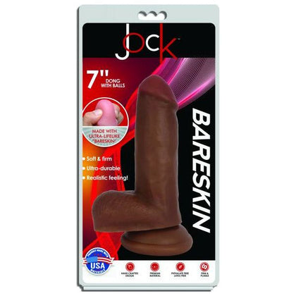 Curve Toys Jock Dark Bareskin Dildo With Balls - Model 7BD-200 - Male Pleasure - Dark