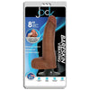 Curve Toys Jock Dark Bareskin Vibrating Dildo With Balls - 8 Inch - For Intense Pleasure - Black