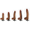 Curve Toys Jock Dark Bareskin Vibrating Dildo With Balls - 8 Inch - For Intense Pleasure - Black