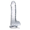 Clear Pleasure 8-Inch Jock C-thru Dildo with Balls - Transparent Shaft for Uncompromising Sensations - Adult Naughty Store