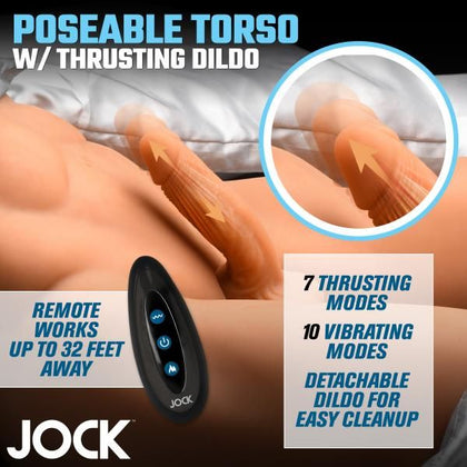 Introducing the PleasureFlex™ PF-5000 Poseable Torso with Thrusting Dildo - Ultimate Pleasure for All Genders - Anal Stimulation - Sleek Black