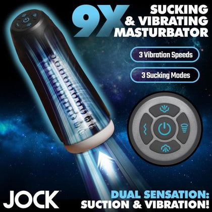 Introducing the SensaPleasure 9X Sucking and Vibrating Masturbator - Model SP-9000 | For Men | Intense Pleasure for Shaft and Beyond | Midnight Black