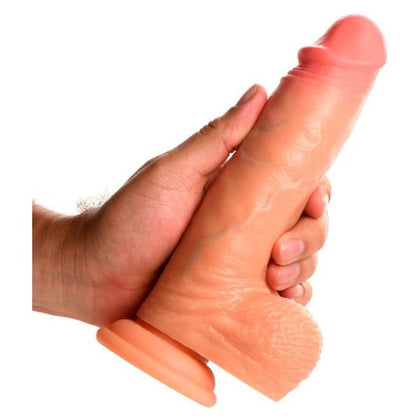 Curve Toys Real Skin 8 Inch Silicone Dildo With Balls | Model: RS-8 | Unisex | For Intense Internal Stimulation | Light - Adult Naughty Store