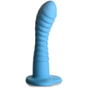 Curve Toys Simply Sweet Ribbed Silicone Blue Dildo - Model RS-7: Ultimate Pleasure for All Genders and Exquisite Stimulation for Intimate Moments - Adult Naughty Store