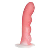 Curve Toys Simply Sweet Wavy Silicone Pink and White Dildo - Model X123 - For Women - Intense Pleasure and Sensual Stimulation - Adult Naughty Store