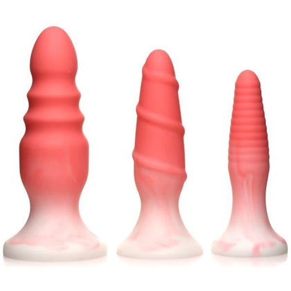 Passionate Pleasures: Sensation-Enhancing Silicone Butt Plug Set - Model #3PSP-01 - Unisex - Anal Stimulation - Passionate Pink - Adult Naughty Store