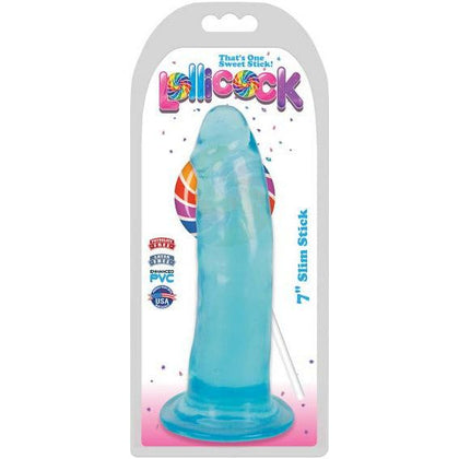 Curve Toys 7-Inch Slim Stick Berry Ice Dildo - Model BID-7S, Unisex, Pleasure for Vaginal and Anal Play, Translucent Blue