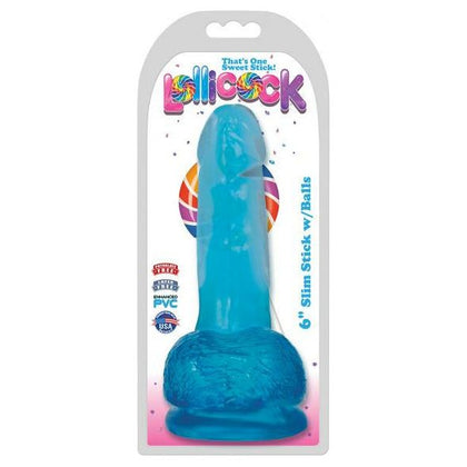Curve Toys 6 Inch Slim Stick With Balls Berry Ice Dildo - Model BID-624 | For Him and Her | Intense Pleasure | Blue