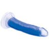 Curve Toys Glow-in-the-Dark Silicone Dildo - Model GID-7B - Unisex Pleasure Toy for Intimate Adventures - Blue