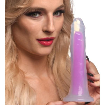 Curve Toys Glow-in-the-Dark Silicone Dildo - Model G-7000 - Unisex Pleasure Enhancer - Purple