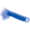 Curve Toys Glow-in-the-Dark Silicone Dildo With Balls - Model GID-7B - Unisex Pleasure - Blue