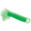 Curve Toys XG-7 Glow-in-the-Dark Silicone Dildo With Balls - Green - For Unforgettable Pleasure and Sensual Delights