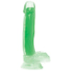 Curve Toys XG-7 Glow-in-the-Dark Silicone Dildo With Balls - Green - For Unforgettable Pleasure and Sensual Delights - Adult Naughty Store