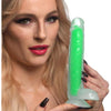 Curve Toys XG-7 Glow-in-the-Dark Silicone Dildo With Balls - Green - For Unforgettable Pleasure and Sensual Delights - Adult Naughty Store