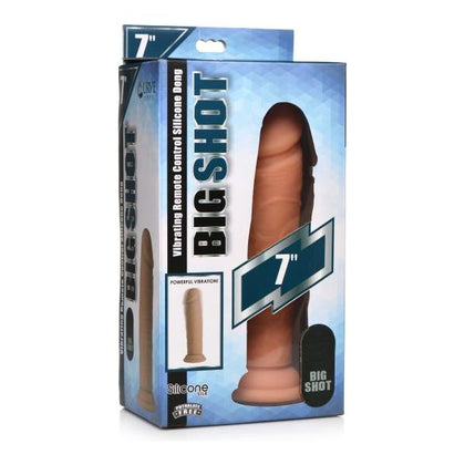 Curve Toys Big Shot 7-Inch Vibrating Remote Control Silicone Dildo for Intense Pleasure - Flesh - Adult Naughty Store