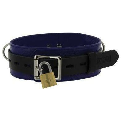 Strict Leather Deluxe Locking Collar - Blue And Black

Introducing the Exquisite Strict Leather Deluxe Locking Collar: The Ultimate Power Play Accessory for Unforgettable Pleasure Sessions
