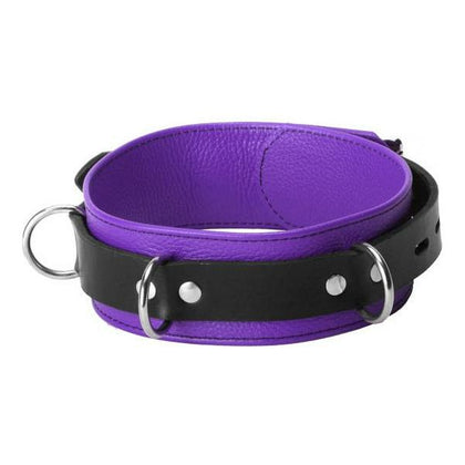Strict Leather Deluxe Locking Collar - Purple/Black BDSM Fetish Collar for Submissive Play - Model SLDC-01 - Unisex - Neck Restraint for Sensual Stimulation