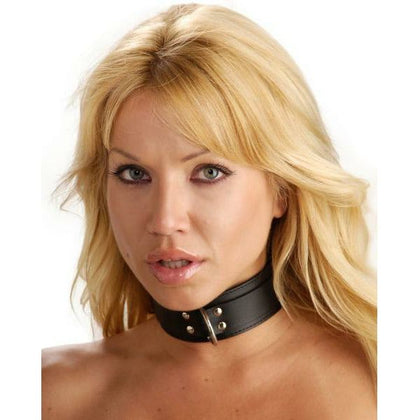 Strict Leather Lightweight Leather Lined Collar - Model SL-1001 - Unisex Bondage Collar for Sensual Neck Play - Smooth Finish - Black