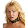 Strict Leather Lightweight Leather Lined Collar - Model SL-1001 - Unisex Bondage Collar for Sensual Neck Play - Smooth Finish - Black - Adult Naughty Store