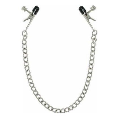 Introducing the Exquisite Steel and Vinyl Ox Bull Nose Nipple Clamps - Model NB-16S: Unisex Pleasure Enhancers in Silver - Adult Naughty Store