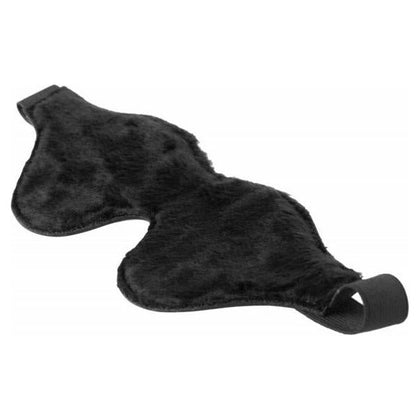 Strict Leather Black Fleece Lined Blindfold - Sensory Deprivation BDSM Sex Toy - Model SL-BF01 - Unisex - Enhances Intimate Sensations - Jet Black