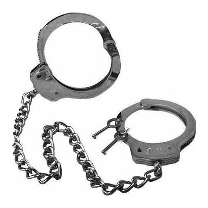 Police Quality Nickel Plated Leg Irons - Secure Detention Cuffs with Double Locking Mechanism and 2 Keys Included