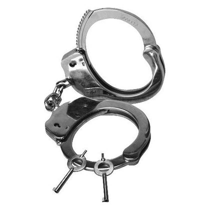 Professional Police Handcuffs - Premium Nickel Plated Double Locking Handcuffs for Law Enforcement and Security Personnel