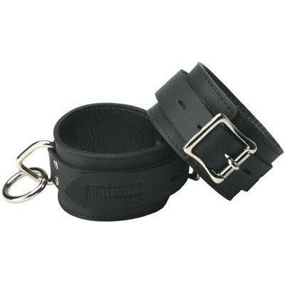 Strict Leather Standard Locking Ankle Cuffs - Premium Leather Bondage Restraints for Enhanced Pleasure - Model SL-AC-001 - Unisex - Black