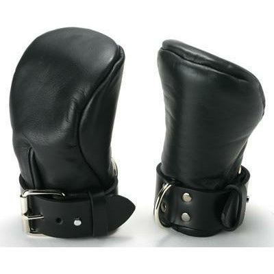Strict Leather Deluxe Padded Mitts S-M - Premium Leather Bondage Hand Restraints for Enhanced Sensory Play and Control - Model: DLX-PM-SM - Unisex - Designed for Fist Restriction - Black