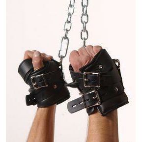 Strict Leather Premium Suspension Wrist Cuffs - Ultimate Comfort and Style for Sensual Pleasure - Model SL-9001 - Unisex - Exquisite Suspension Cuffs for Enhanced Pleasure - Black - Adult Naughty Store