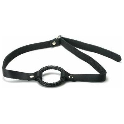 Strict Leather Ring Gag - Large, Model SLRG-01, Unisex, Oral Pleasure, Black - Adult Naughty Store