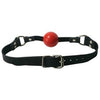 Silicone Ball Gag - Premium Red Leather Strap, Model RS-1, Unisex, Pleasure Enhancer